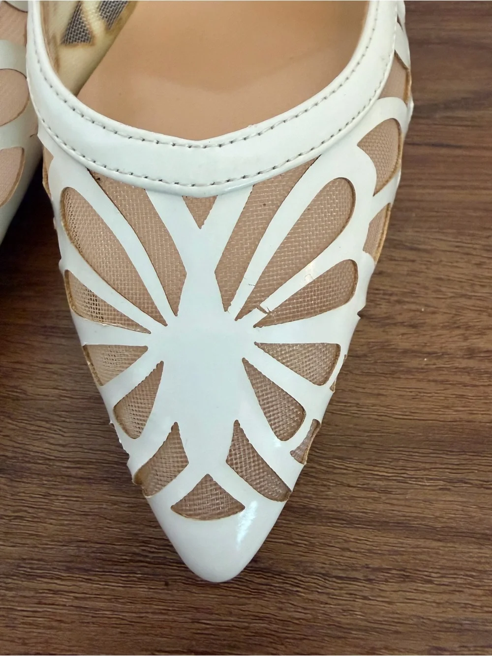 J. Reneé White Cutout Slingback Pumps